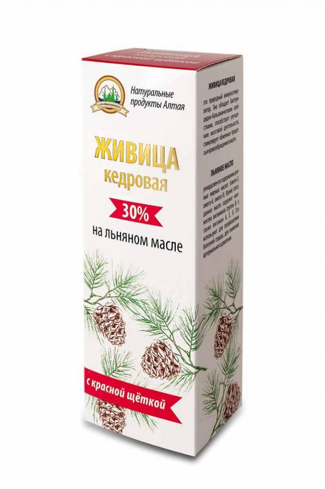 Живица кедровая на льняном масле с красной щеткой (100 мл)