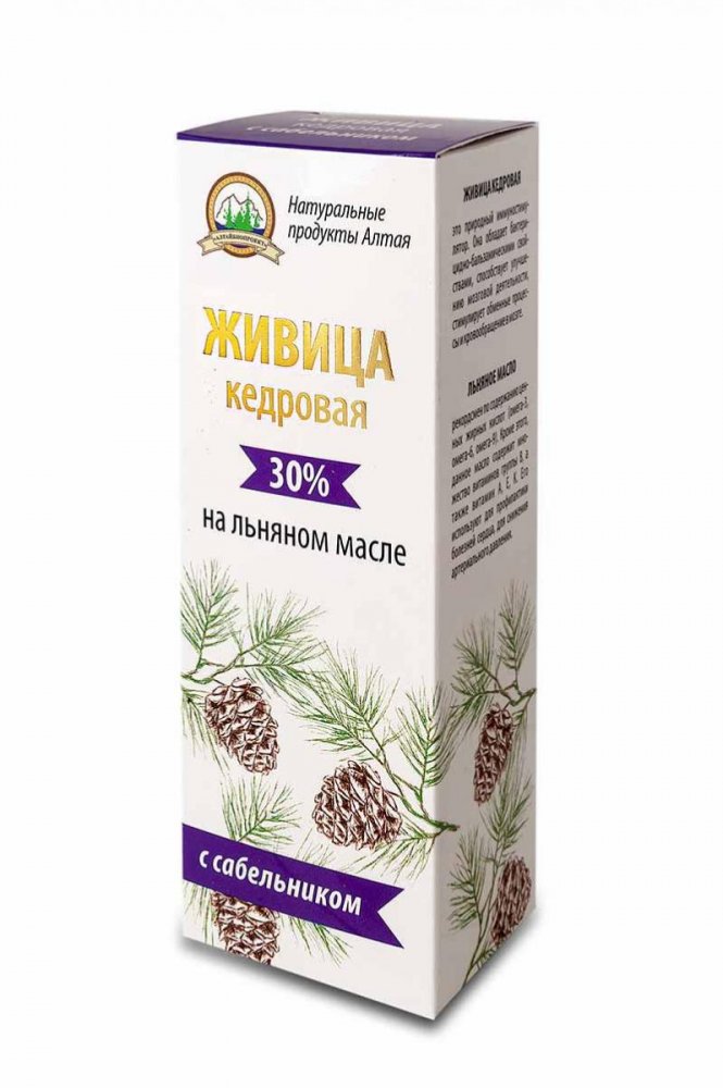 Живица кедровая на льняном масле с сабельником (100 мл)