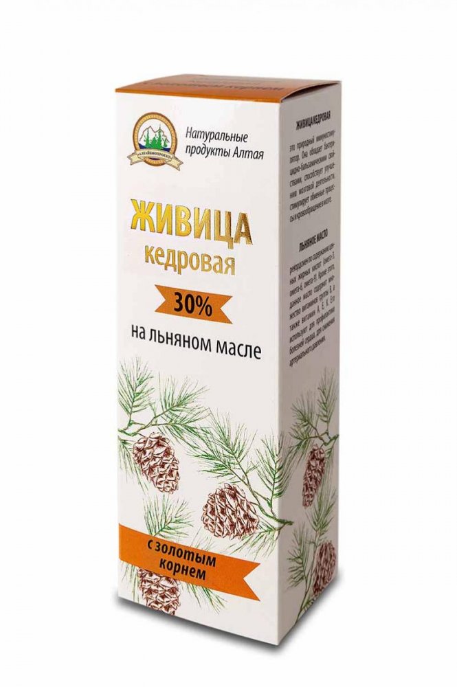 Живица кедровая на льняном масле с золотым корнем (100 мл)