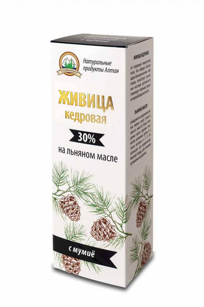 Живица кедровая на льняном масле с мумие (100 мл)