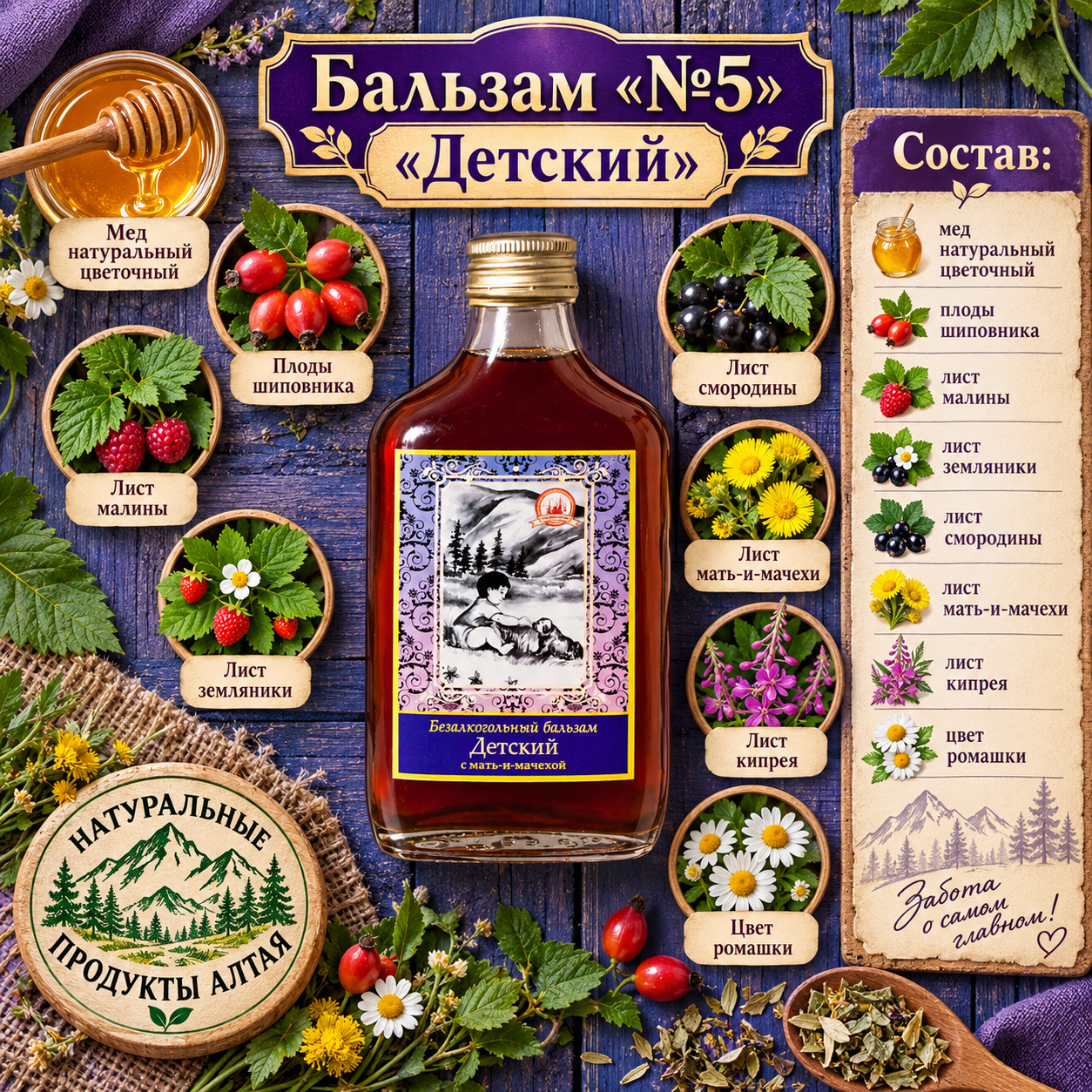 Детский с мать-и-мачехой №5 (Объём: 250мл.)