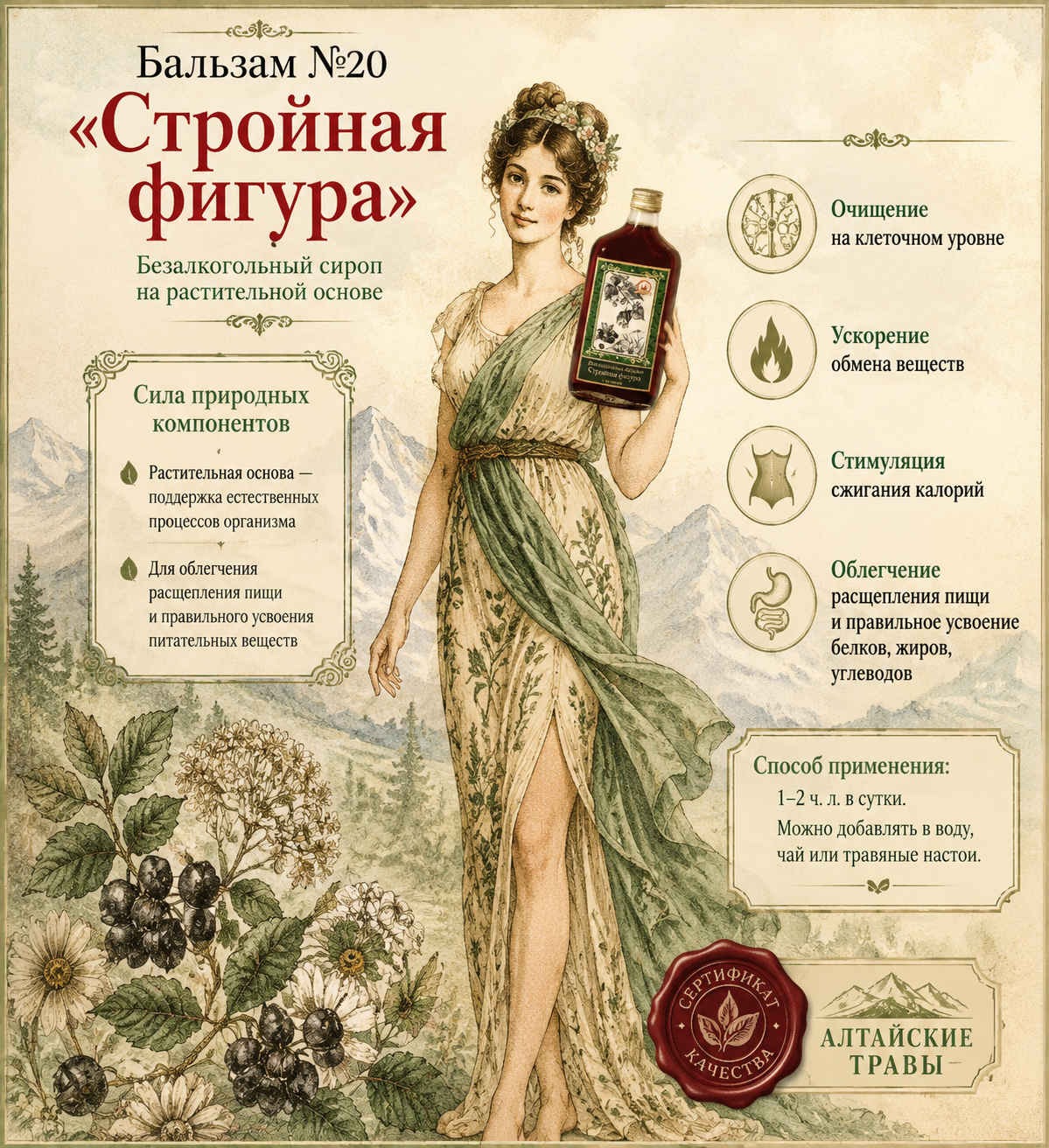 Стройная фигура с бузиной №20 (Объём: 250мл.)