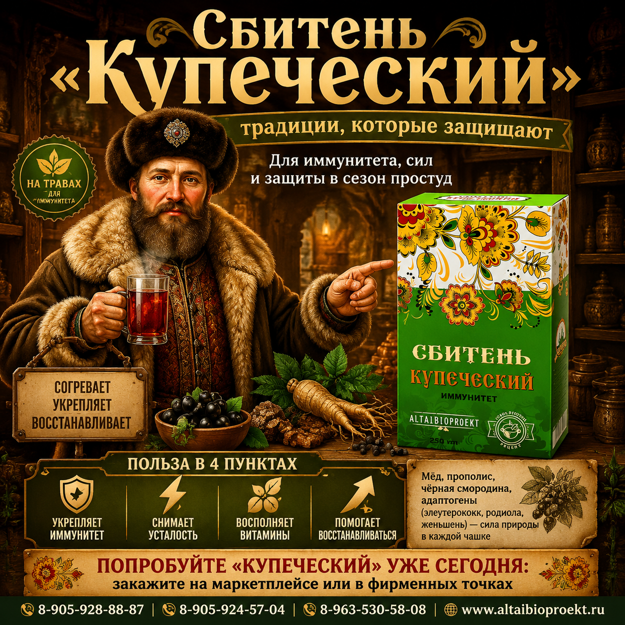 Сбитень «Купеческий» (Иммунитет /250 мл)