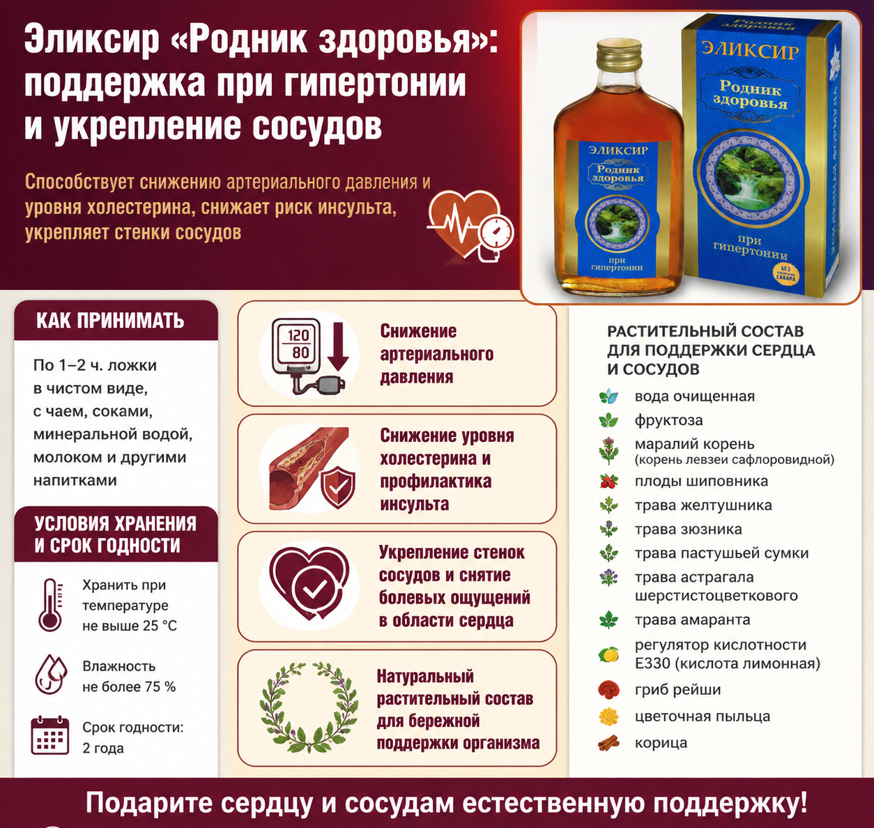 «Родник здоровья» при гипертонии (Объём: 250мл.)
