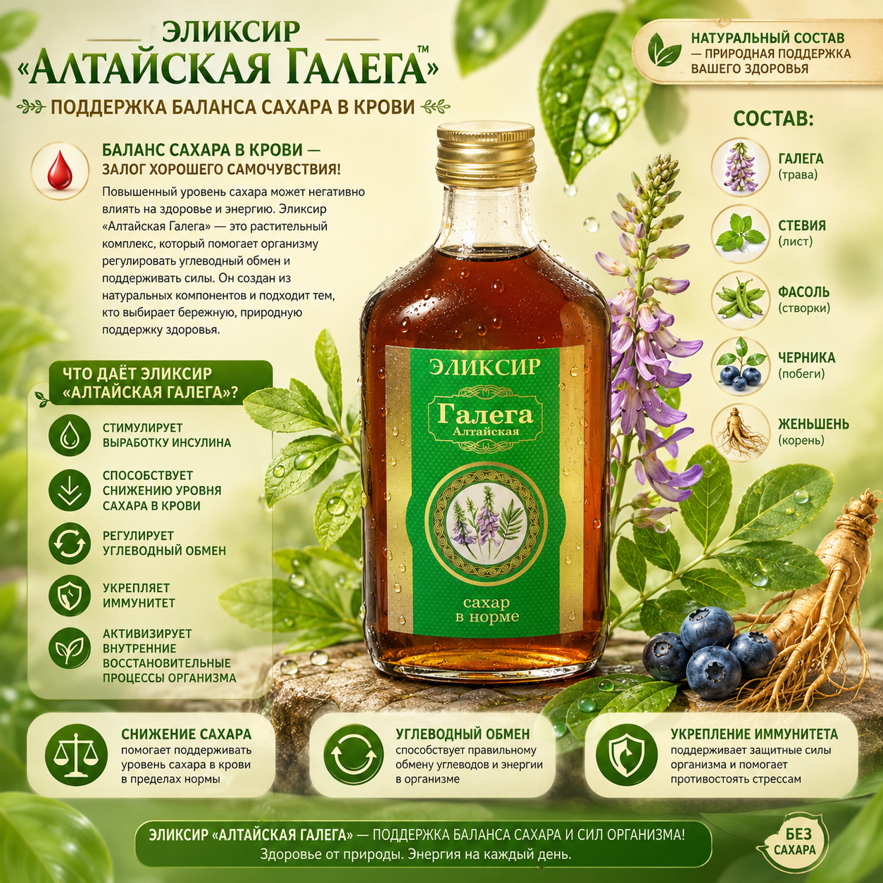 «Алтайская Галега» сахар в норме (Объём: 250мл.)